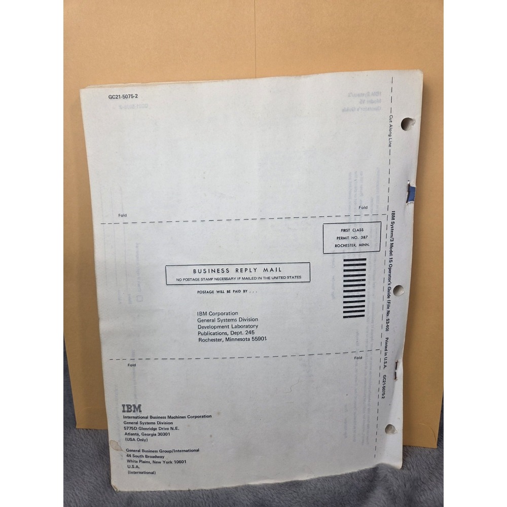IBM System 3 Model 15 Operator's Guide 3rd Edition 1976 - Picture 2 of 9